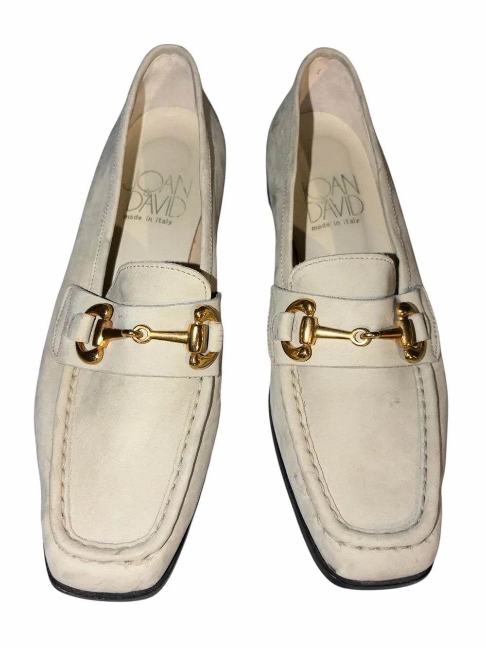 Vintage Joan & David Made Italy Green Suede Leather Horsebit Loafers 8 Old Money